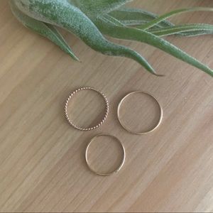 Set of 3 Gold Fill Midi Rings